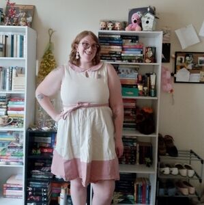 Lindy Bop Pink And Cream Dress